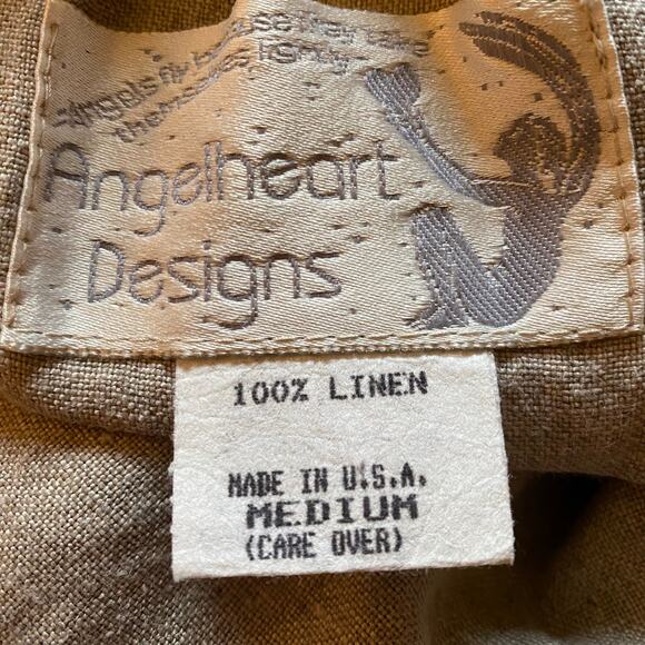 Angelheart Designs 100% Linen Midi Skirt Size M Tan Lagenlook - Picture 5 of 7
